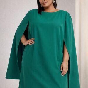Emerald Green Cape Dress | Plus Size | Eloquii